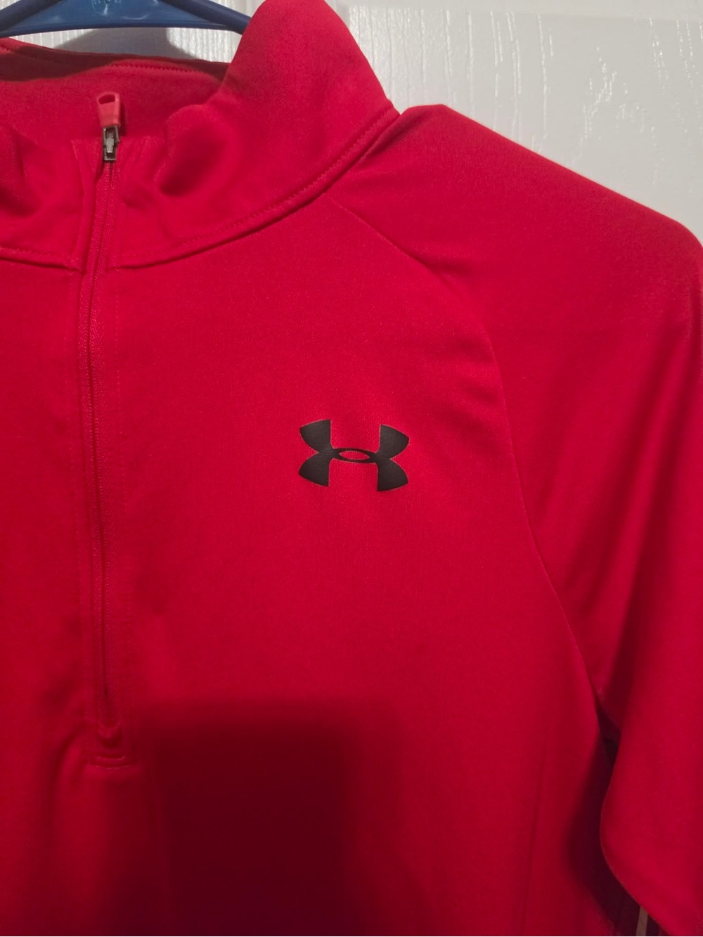 Under Armour Red Kids Long Sleeve 1/4 Zip Performance Top